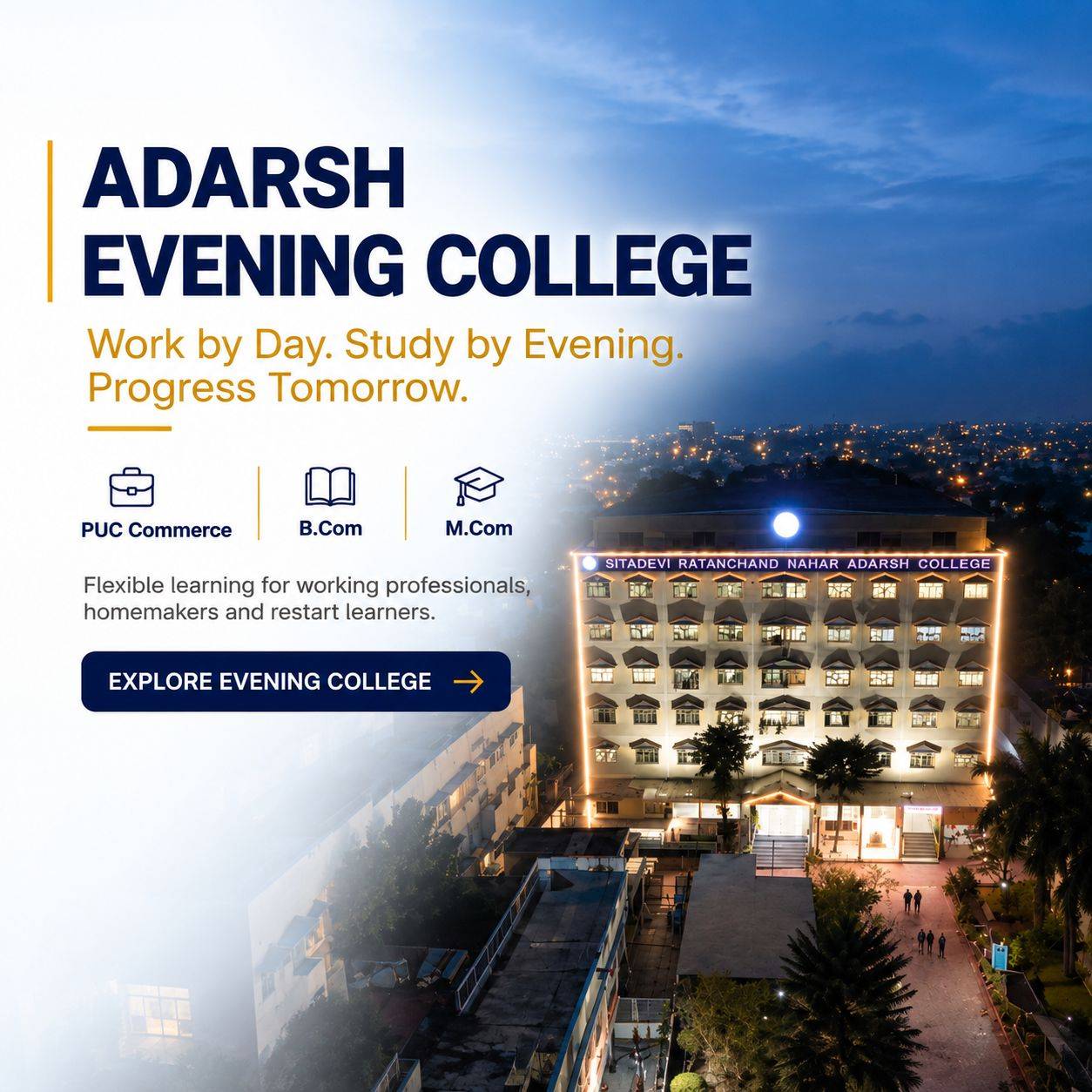Adarsh Evening College Banner mob