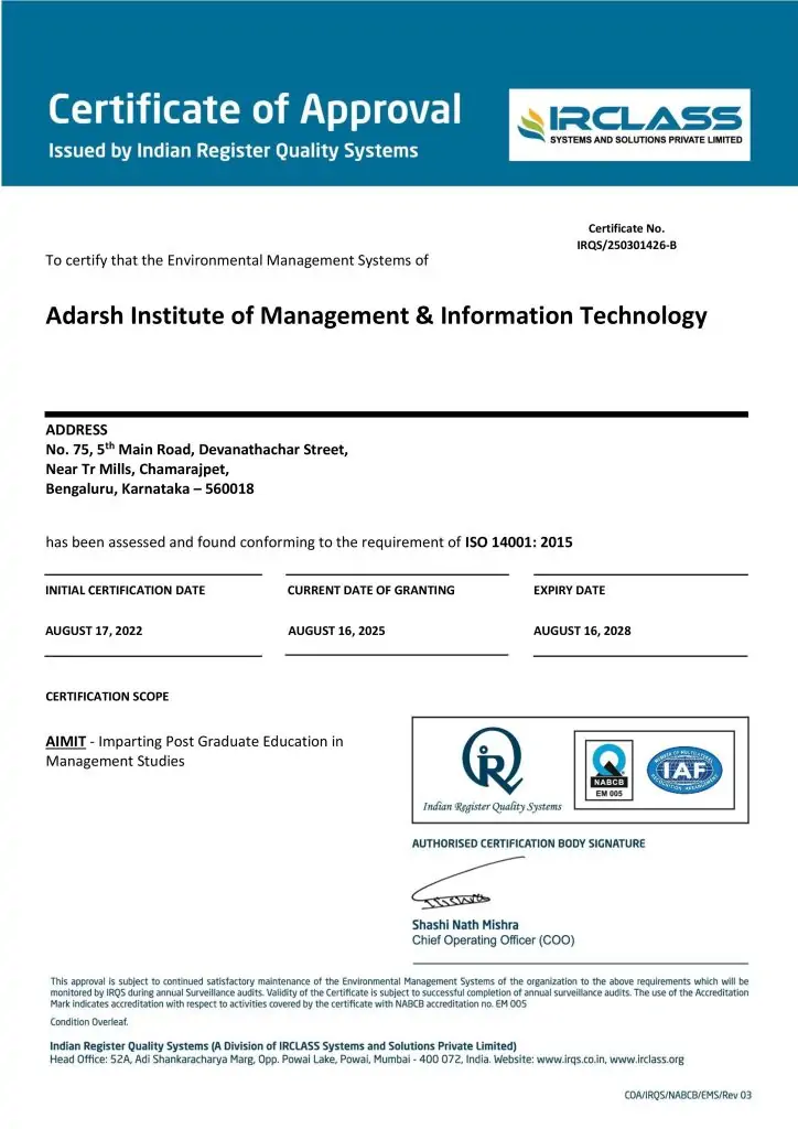 SITADEVI RATANCHAND NAHAR ADARSH - NABCB EMS - Digital Certificate - B